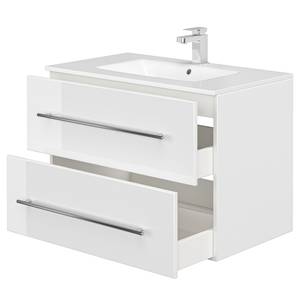 Meuble avec vasque Homeline Blanc brillant - Largeur : 80 cm