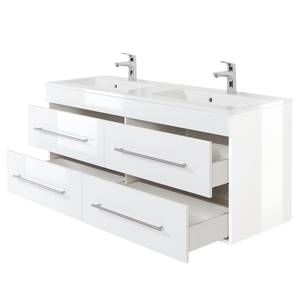 Meuble avec vasque Homeline Blanc brillant - Largeur : 140 cm