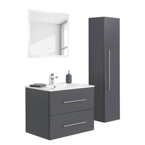 Salle de bain Homeline III (3 éléments) Avec éclairage - Anthracite