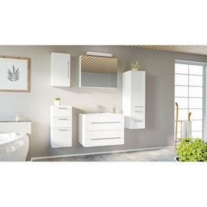 Salle de bain Homeline II (5 éléments) Avec éclairage - Blanc brillant