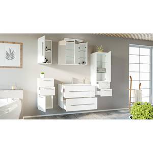 Salle de bain Homeline II (5 éléments) Avec éclairage - Blanc brillant