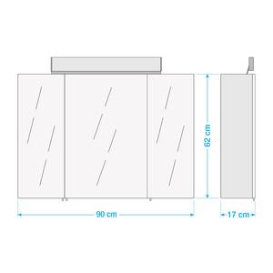 Spiegelschrank Homeline Anthrazit - Breite: 90 cm