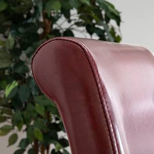 Gestoffeerde stoelen Nello I (set van 2) kunstleer/ massief rubberboomhout - donkerbruin - Schoorsteen rood - Set van 2