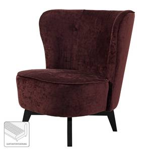 Fauteuil Inko I fluweel - Aubergine - Zwart