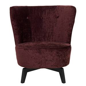 Fauteuil Inko I fluweel - Aubergine - Zwart