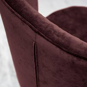 Fauteuil Inko I fluweel - Aubergine - Zwart