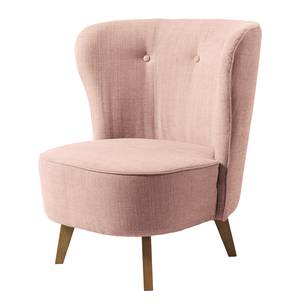 Fauteuil Inko I fluweel - Lichtroze - Beige