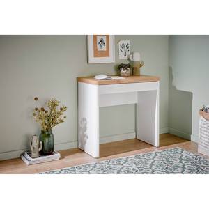 Bureau d'angle Cu-Libre 80 Imitation duramen de chêne / Blanc - Imitation chêne