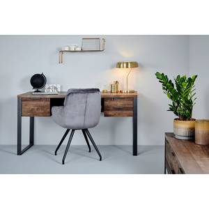 Bureau Loop Acier - Anthracite - Imitation chêne vintage