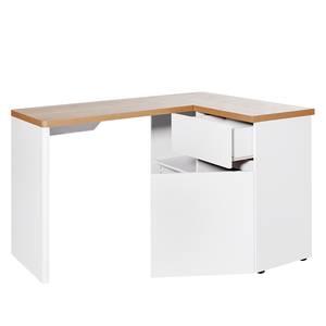 Bureau d’angle Cu-Libre Imitation duramen de chêne / Blanc