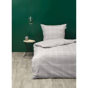 Parure de lit en renforcé Square Coton - Gris clair - 135 x 200 cm + oreiller 80 x 80 cm