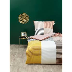 Mako-Satin-Bettwäsche Trendy Baumwollstoff - Curry / Siena - 135 x 200 cm + Kissen 80 x 80 cm