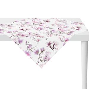 Nappe 6909 Tissu mélangé - Blanc / Mauve - 88 x 88 cm