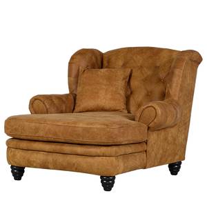 Fauteuil bergère Dollon Cuir véritable - Cognac