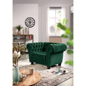 Fauteuil Baille fluweel - Antiek groen