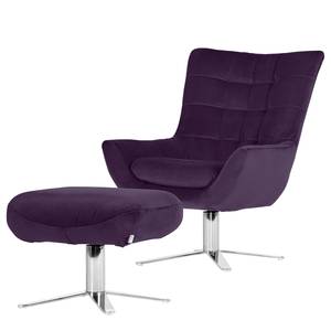 Fauteuil Chassy II fluweel - Bessenkleurig