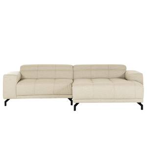 Ecksofa Ashwell Flachgewebe - Beige - Longchair davorstehend links