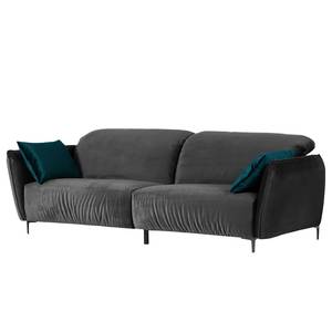 Bigsofa Morada Samt - Grau / Petrol