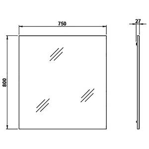 Miroir Fremont Imitation chêne de Navarre - Largeur : 74 cm