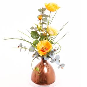 Bouquet déco Pavot Orange - Matière plastique - Textile - 15 x 40 x 10 cm