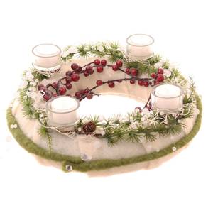 Couronne de l’Avent Snow Avec supports en verre pour bougies