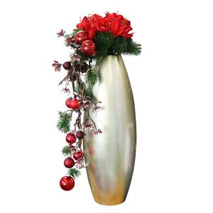 Weihnachtsstrauß Elegance Rot - Glas - Kunststoff - Textil - 30 x 15 x 30 cm