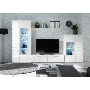 Ensemble meubles TV Lonoke (5 éléments) Avec éclairage - Blanc brillant