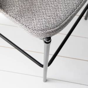 Chaise de bar Cantil Tissu / Acier - Noir - Gris clair