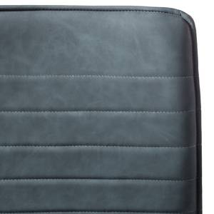 Chaises cantilever Lylen (lot de 2) Imitation cuir / Acier - Noir - Bleu vintage