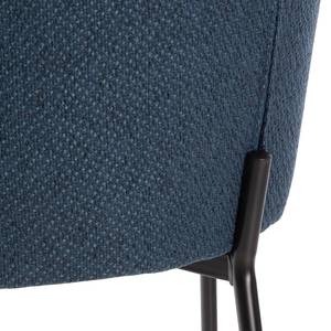 Chaise de bar Cantil Tissu / Acier - Noir - Bleu foncé