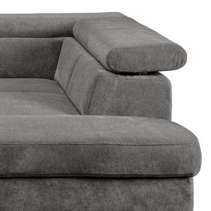 Ecksofa Baxter II Microfaser - Grau - Ottomane davorstehend rechts