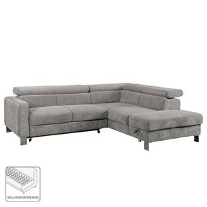 Ecksofa Baxter II Microfaser - Lichtgrau - Ottomane davorstehend rechts