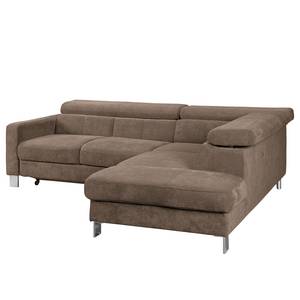 Ecksofa Baxter II Microfaser - Taupe - Ottomane davorstehend rechts