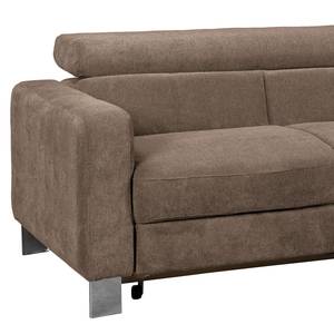 Ecksofa Baxter II Microfaser - Taupe - Ottomane davorstehend rechts