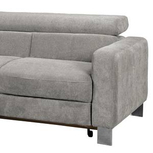 Ecksofa Baxter II Microfaser - Lichtgrau - Ottomane davorstehend links