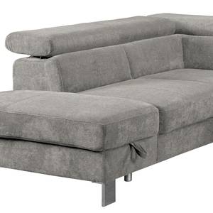 Ecksofa Baxter II Microfaser - Lichtgrau - Ottomane davorstehend links