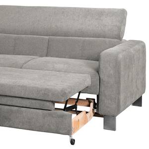 Ecksofa Baxter II Microfaser - Lichtgrau - Ottomane davorstehend links