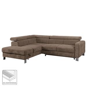 Ecksofa Baxter II Microfaser - Taupe - Ottomane davorstehend links