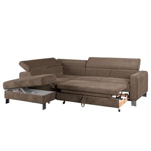 Ecksofa Baxter II Microfaser - Taupe - Ottomane davorstehend links