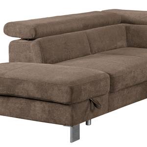 Ecksofa Baxter II Microfaser - Taupe - Ottomane davorstehend links