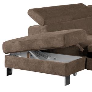 Ecksofa Baxter II Microfaser - Taupe - Ottomane davorstehend links