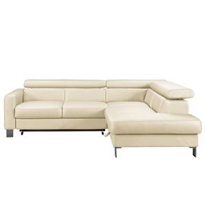 Ecksofa Baxter I Kunstleder - Creme - Ottomane davorstehend rechts