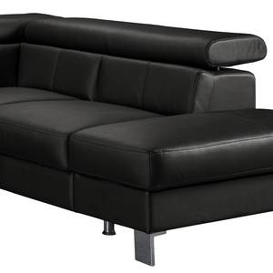 Ecksofa Baxter II Kunstleder - Schwarz - Ottomane davorstehend rechts