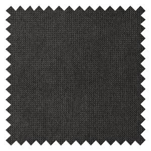 Canapé panoramique Baxter I Microfibre - Noir - Méridienne courte à droite / longue à gauche (vue de face) - Fonction couchage - Coffre de lit