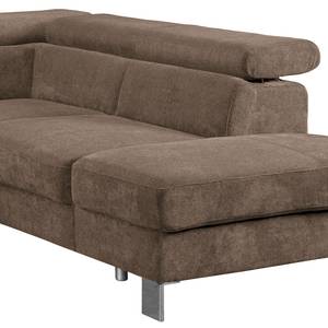 Ecksofa Baxter I Microfaser - Taupe - Ottomane davorstehend rechts