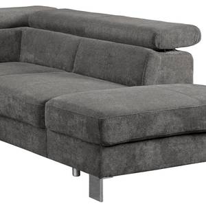 Ecksofa Baxter I Microfaser - Grau - Ottomane davorstehend rechts