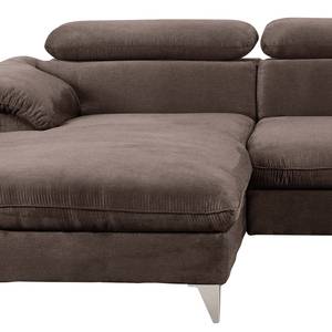 Ecksofa Coto II Microfaser - Taupe - Longchair davorstehend links - Keine Funktion