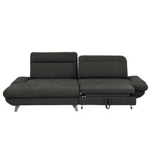 Ecksofa Gorman Microfaser - Schwarz - Longchair davorstehend links - Schlaffunktion