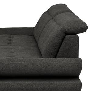 Ecksofa Gorman Microfaser - Schwarz - Longchair davorstehend links - Schlaffunktion