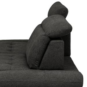 Ecksofa Gorman Microfaser - Schwarz - Longchair davorstehend links - Schlaffunktion